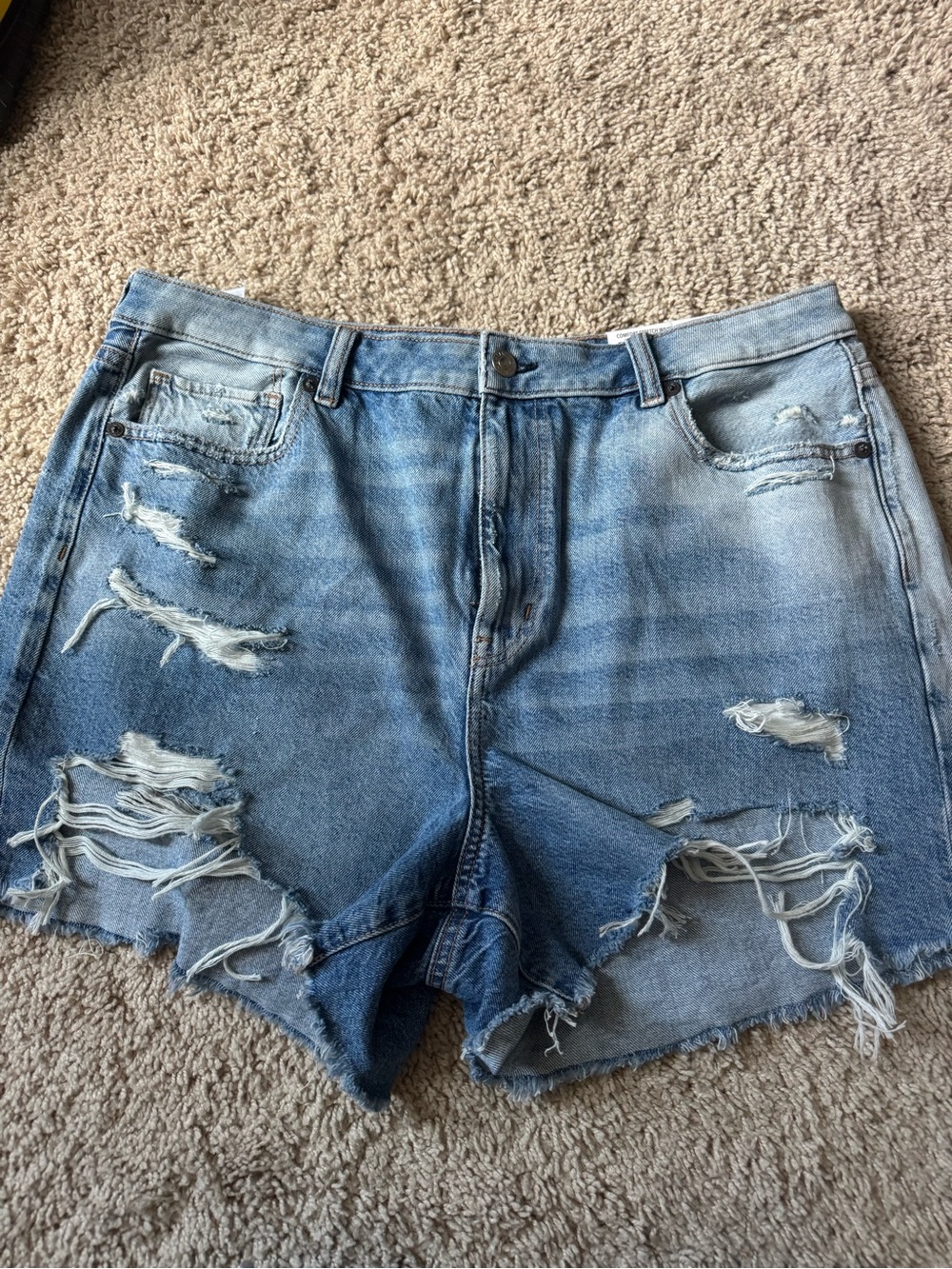 American Eagle Outfitters Light Blue Distressed Denim Shorts